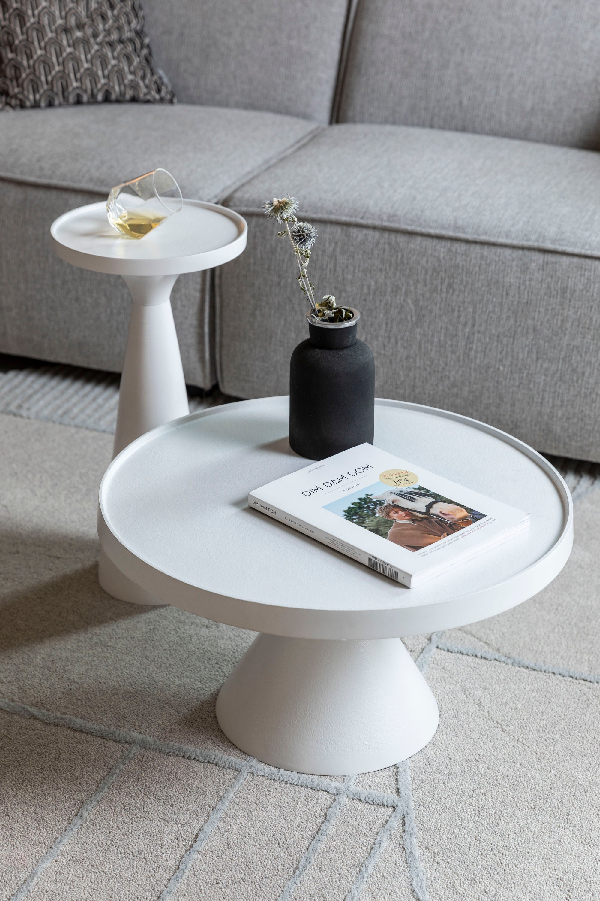 Zuiver Floss White Aluminum Round Side Table